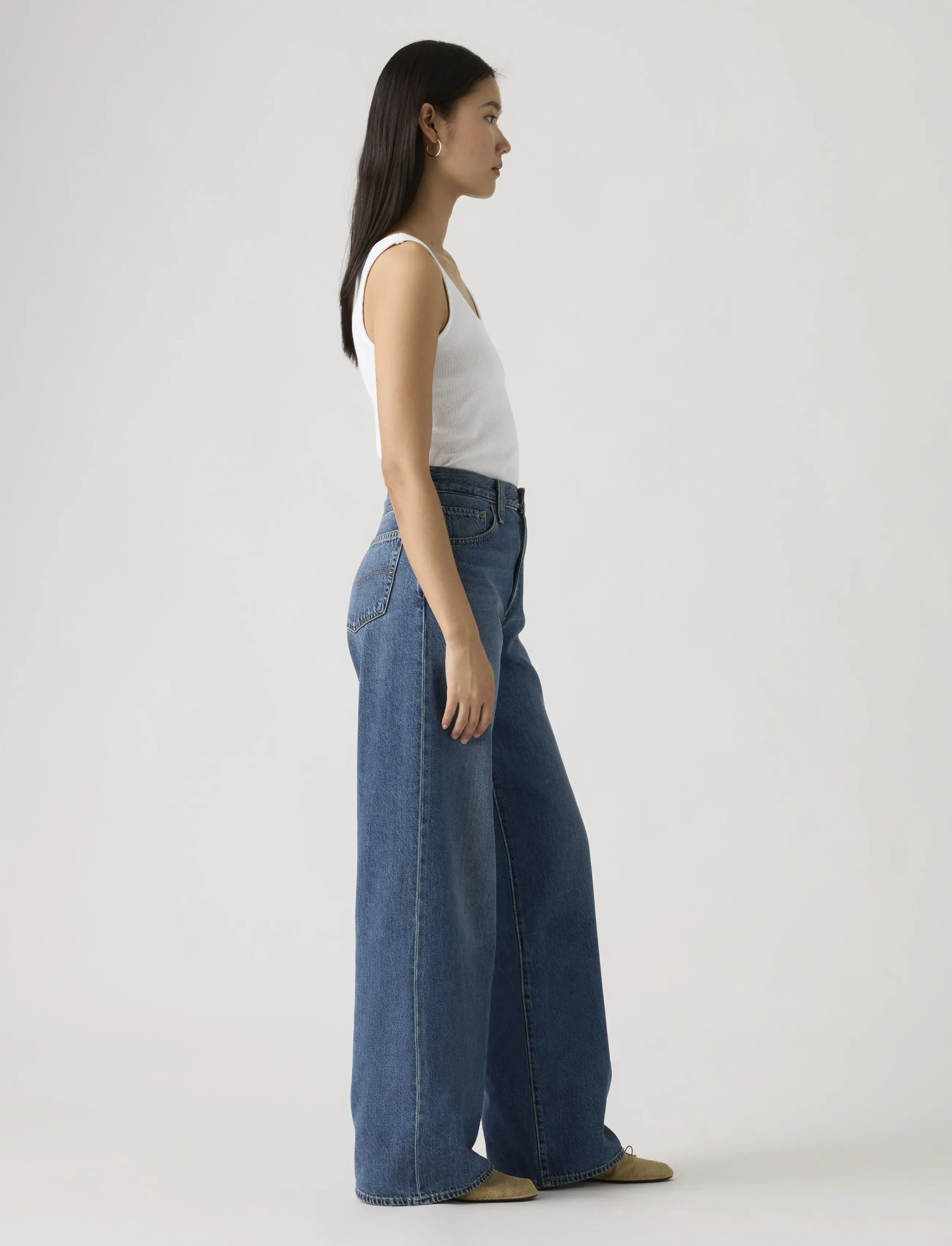 Levi's® - CINCH WIDE LEG PASS THE PARCEL - laia säärega teksad - med indigo - worn in - 3