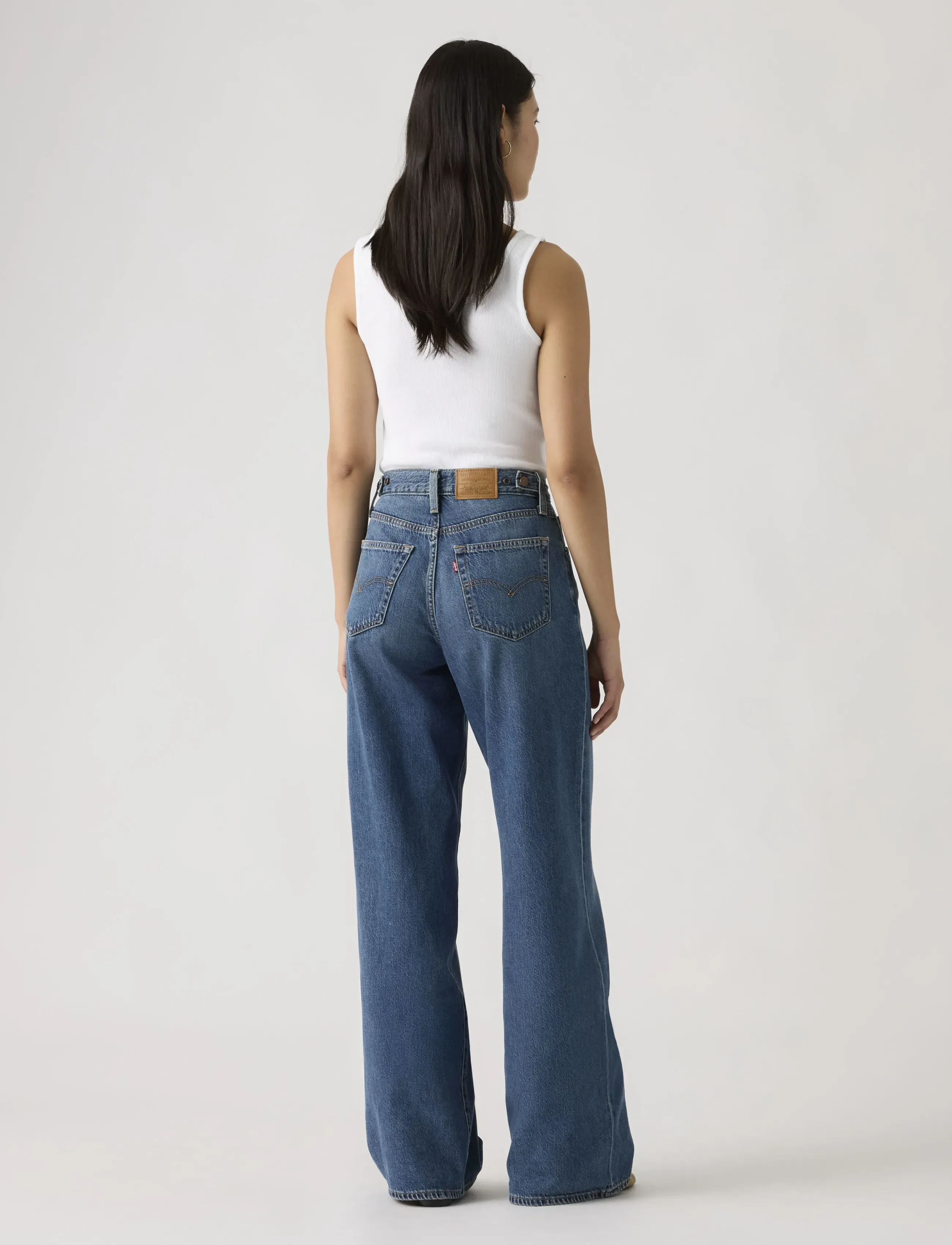 Levi's® - CINCH WIDE LEG PASS THE PARCEL - brede jeans - med indigo - worn in - 4