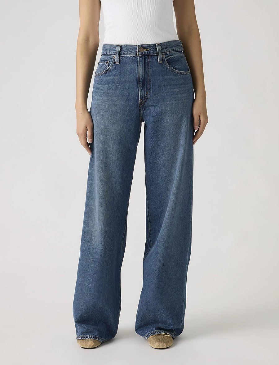Levi's® - CINCH WIDE LEG PASS THE PARCEL - brede jeans - med indigo - worn in - 5