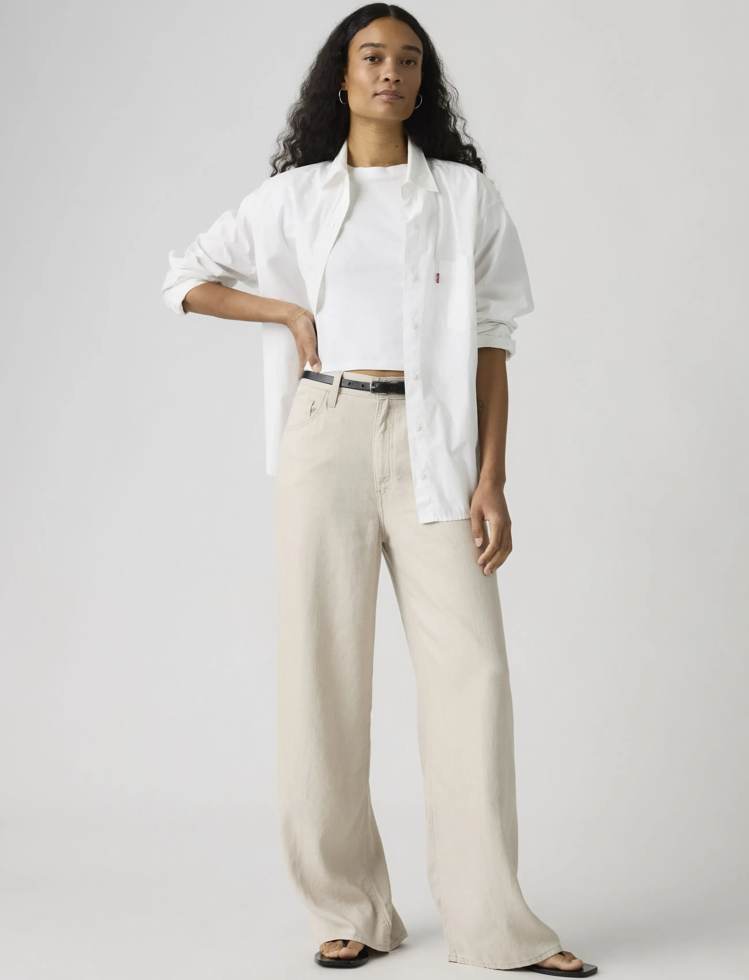 Levi's Cinch Wide Leg Crystal Gray, 29 x 29, Jeans, Creme - Wide, Frauen