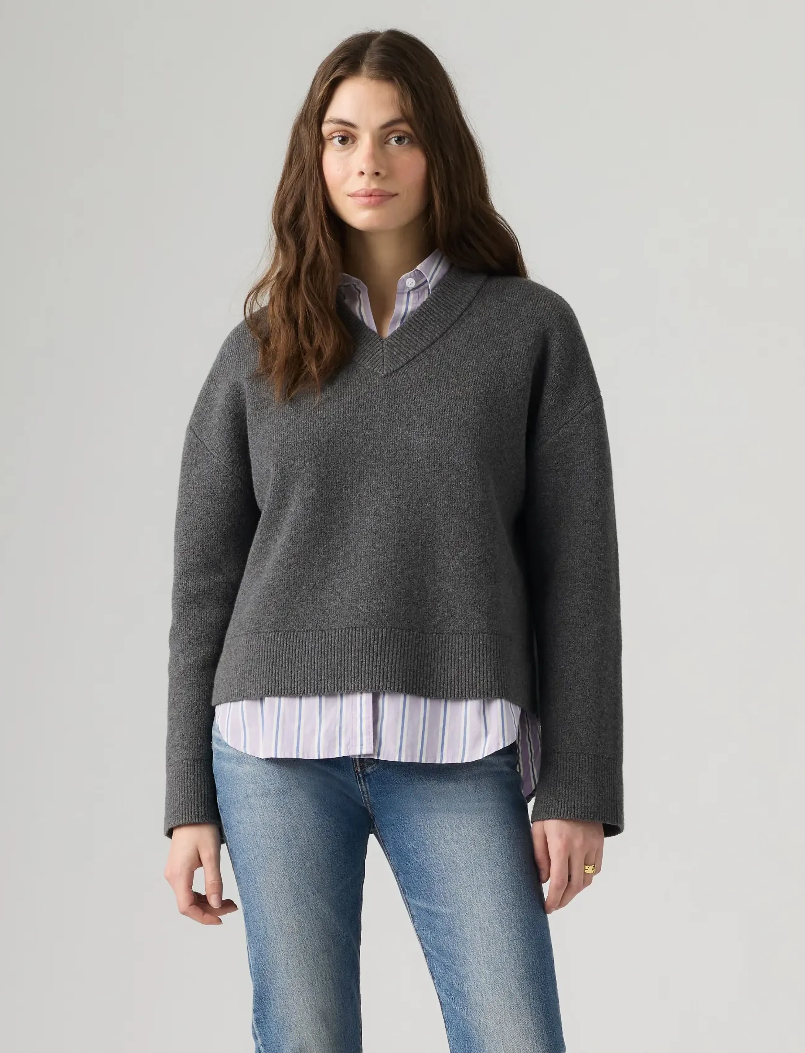 LEVIS ® Super Soft Vneck Sweater Milan stickade tröjor dam – bild 2