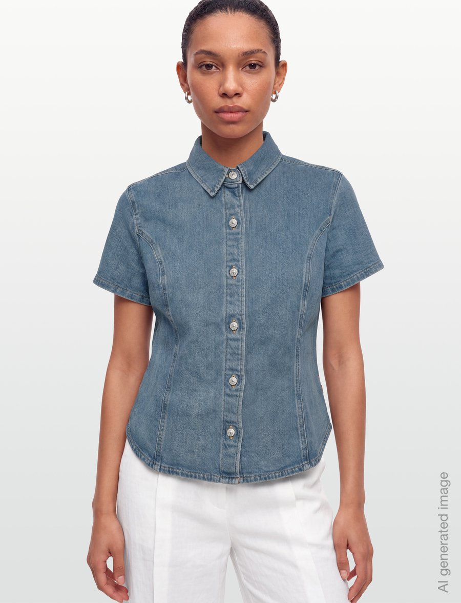 Levi's® - SS SHAPED DENIM SHIRT HAZY DAY - jeansskjortor - med indigo - worn in - 3