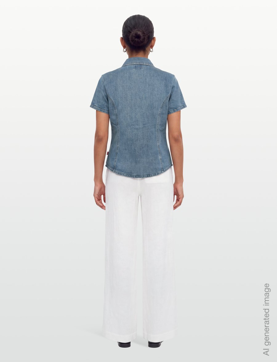 Levi's® - SS SHAPED DENIM SHIRT HAZY DAY - jeansskjortor - med indigo - worn in - 4