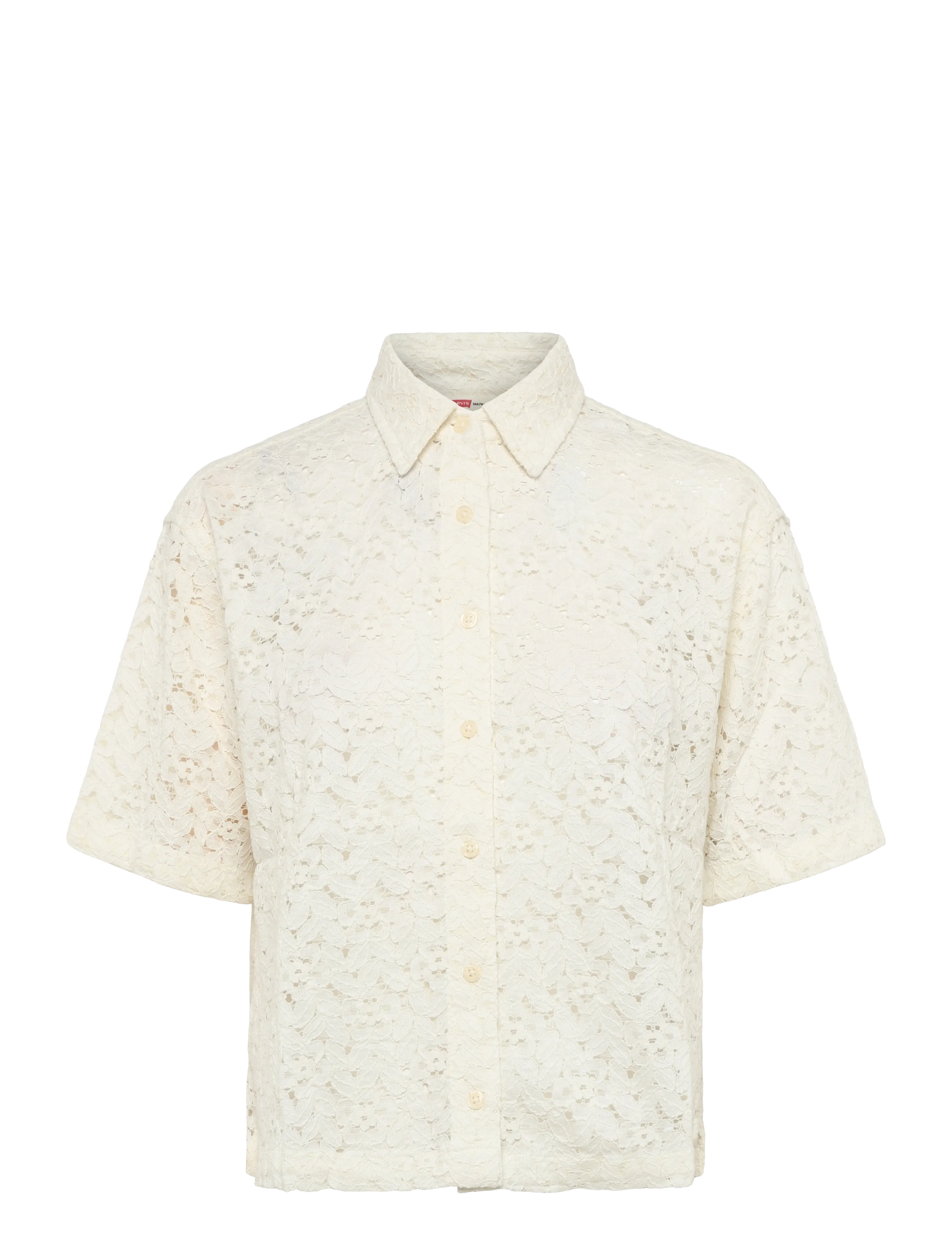 Levi's® HARLIE SS LACE SHIRT EGRET LAC - Short-sleeved shirts - WHITES / cream
