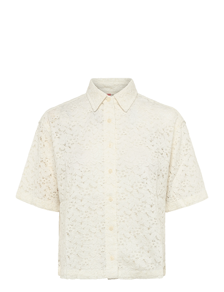 Levi's® - HARLIE SS LACE SHIRT EGRET LAC - short-sleeved shirts - whites - 0