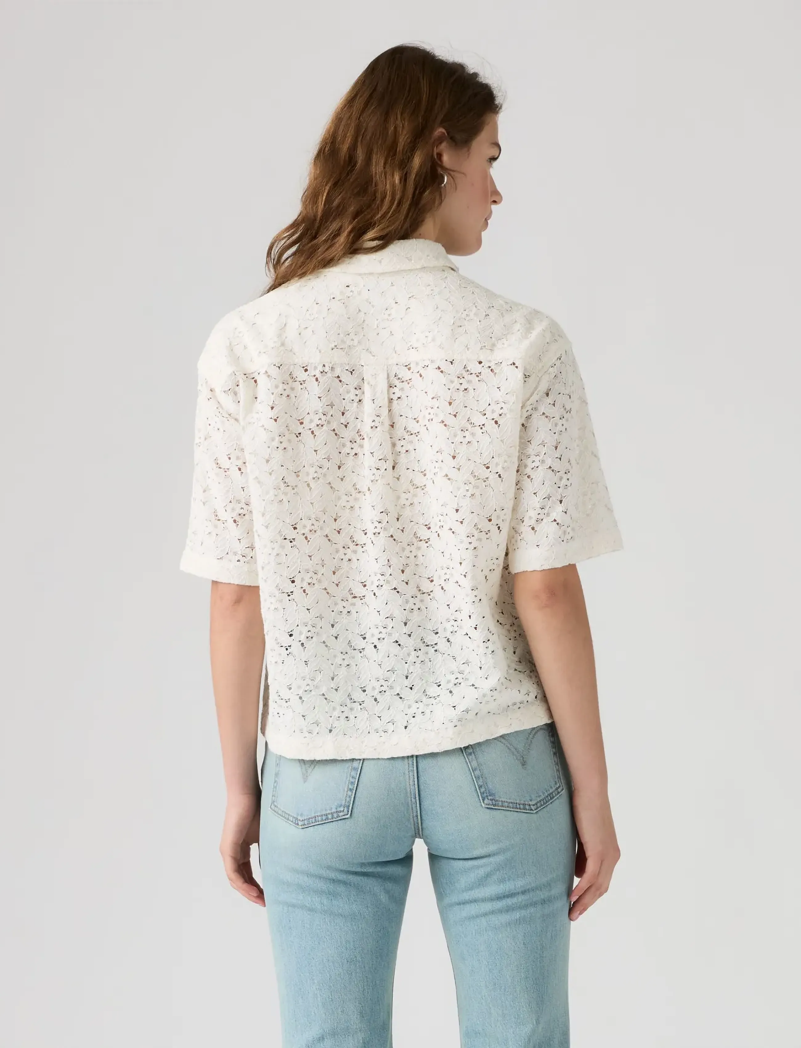 Levi's® - HARLIE SS LACE SHIRT EGRET LAC - chemises à manches courtes - whites - 4