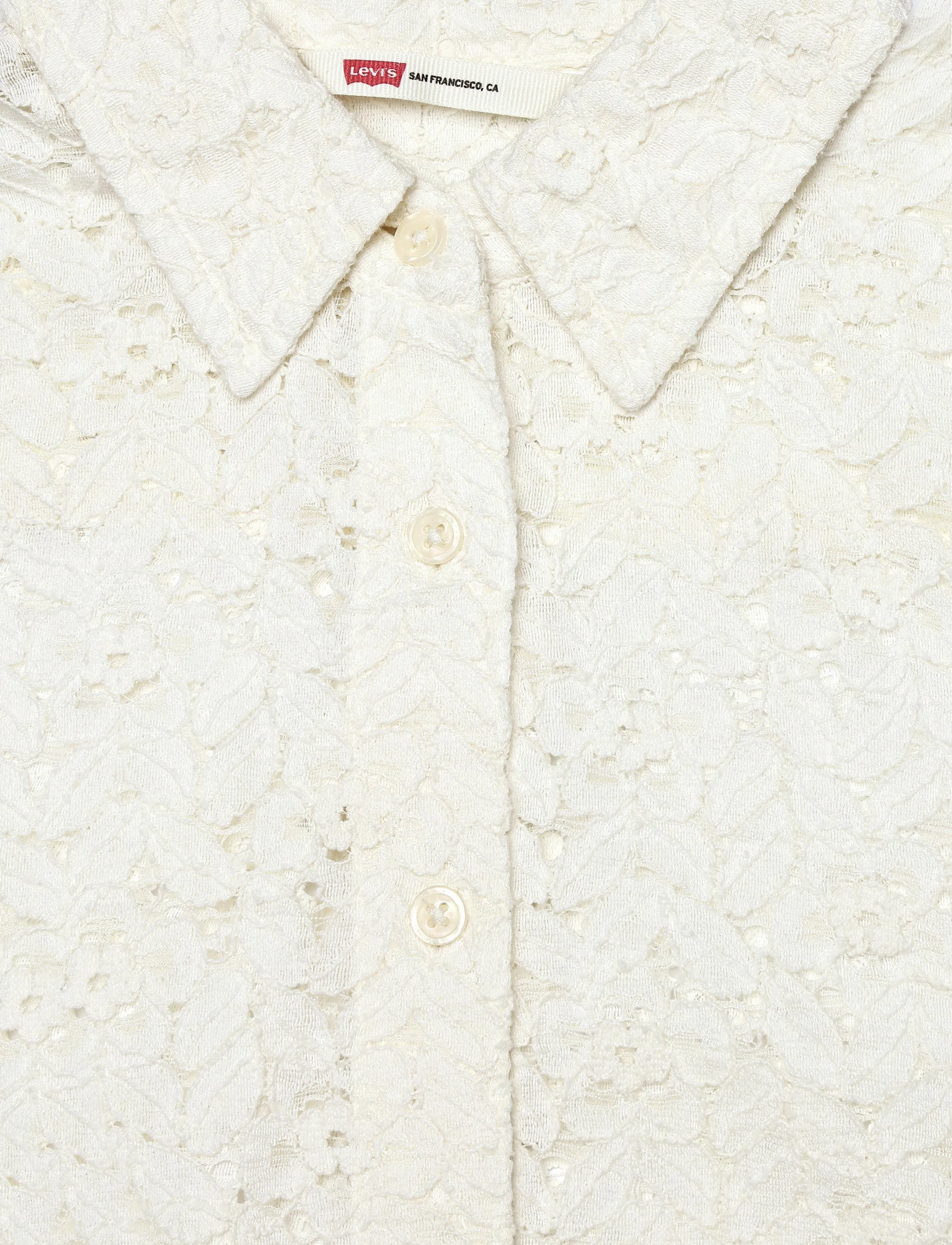 Levi's® - HARLIE SS LACE SHIRT EGRET LAC - short-sleeved shirts - whites - 2
