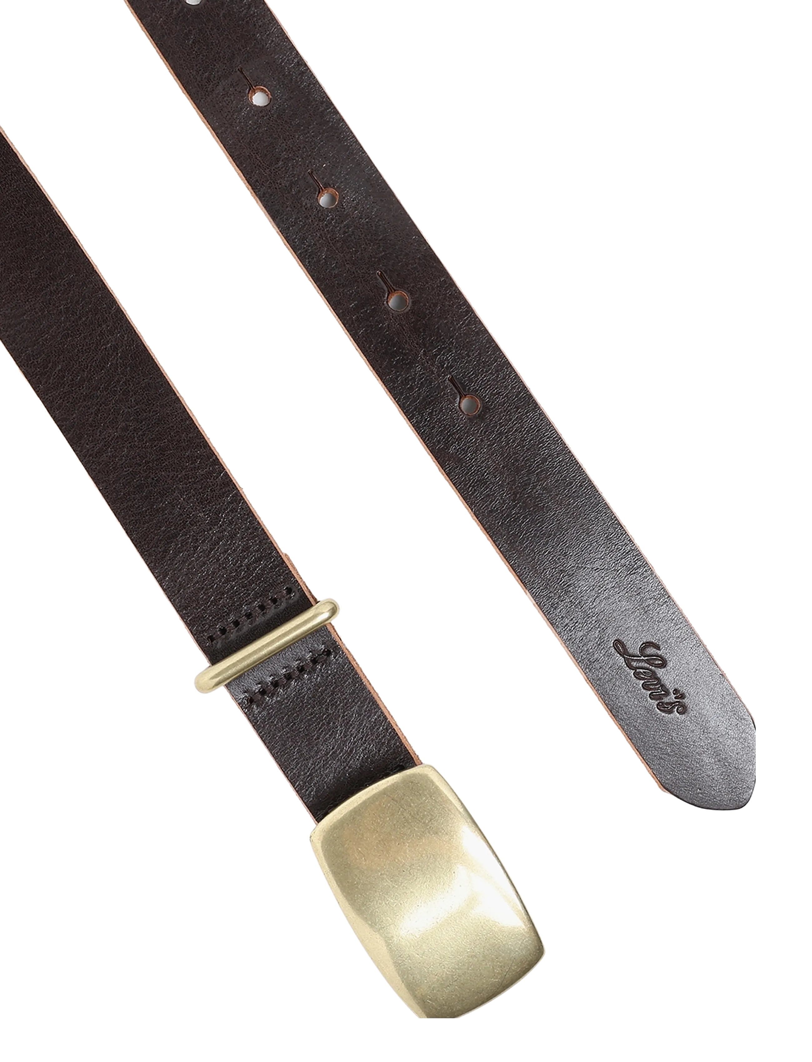 Levi's® - PRESIDIO PLAQUE BUCKLE BELT BR - ledergürtel - browns - 1