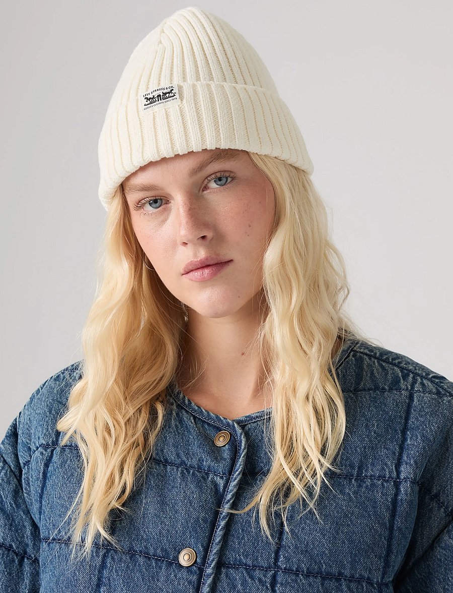 Levi's® - WS SUNSET BEANIE EGRET - mössor - whites - 0