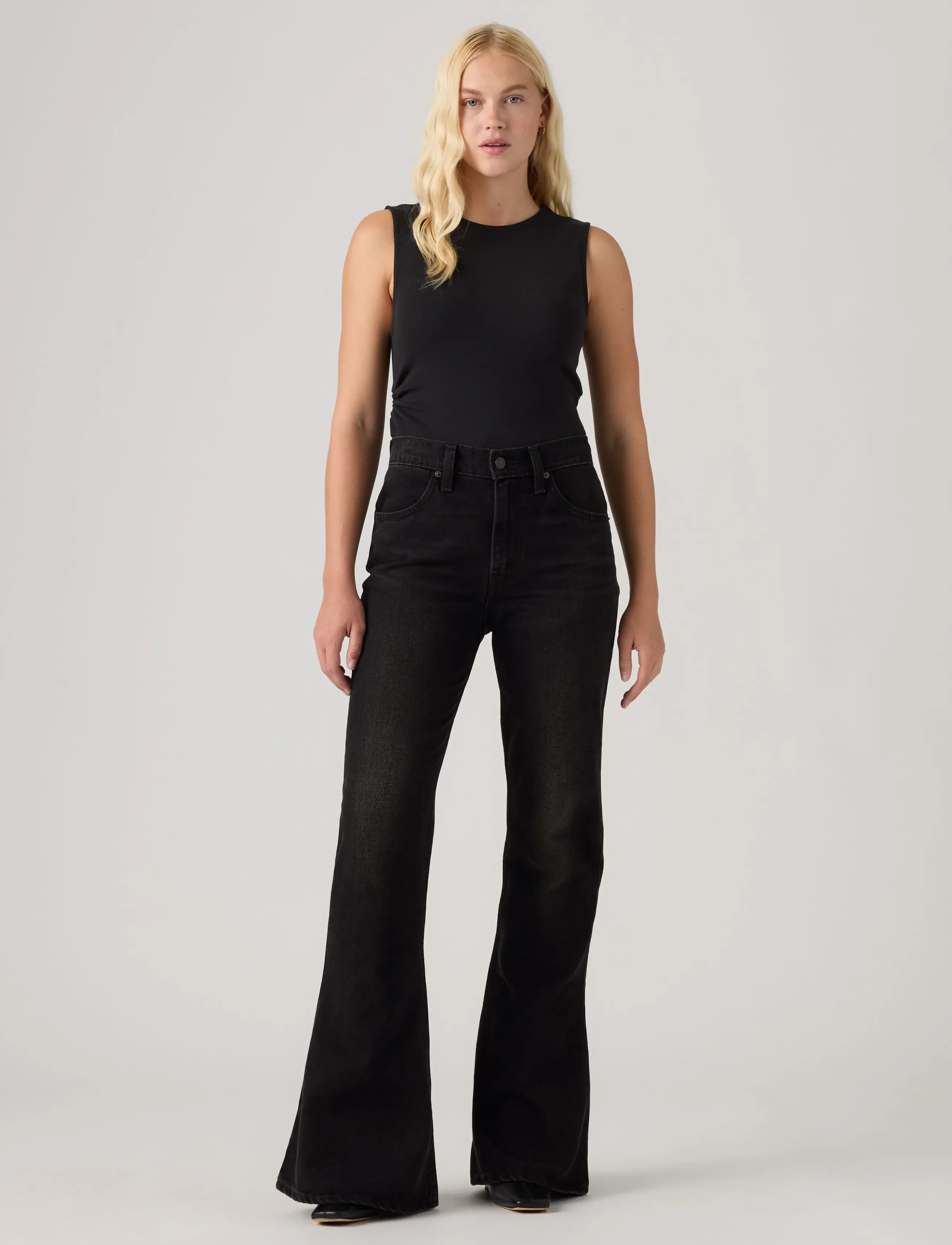 Levi's® - PUDDLE SNAP FLARE DROP THE HAM - schlaghosen - med indigo - worn in - 3