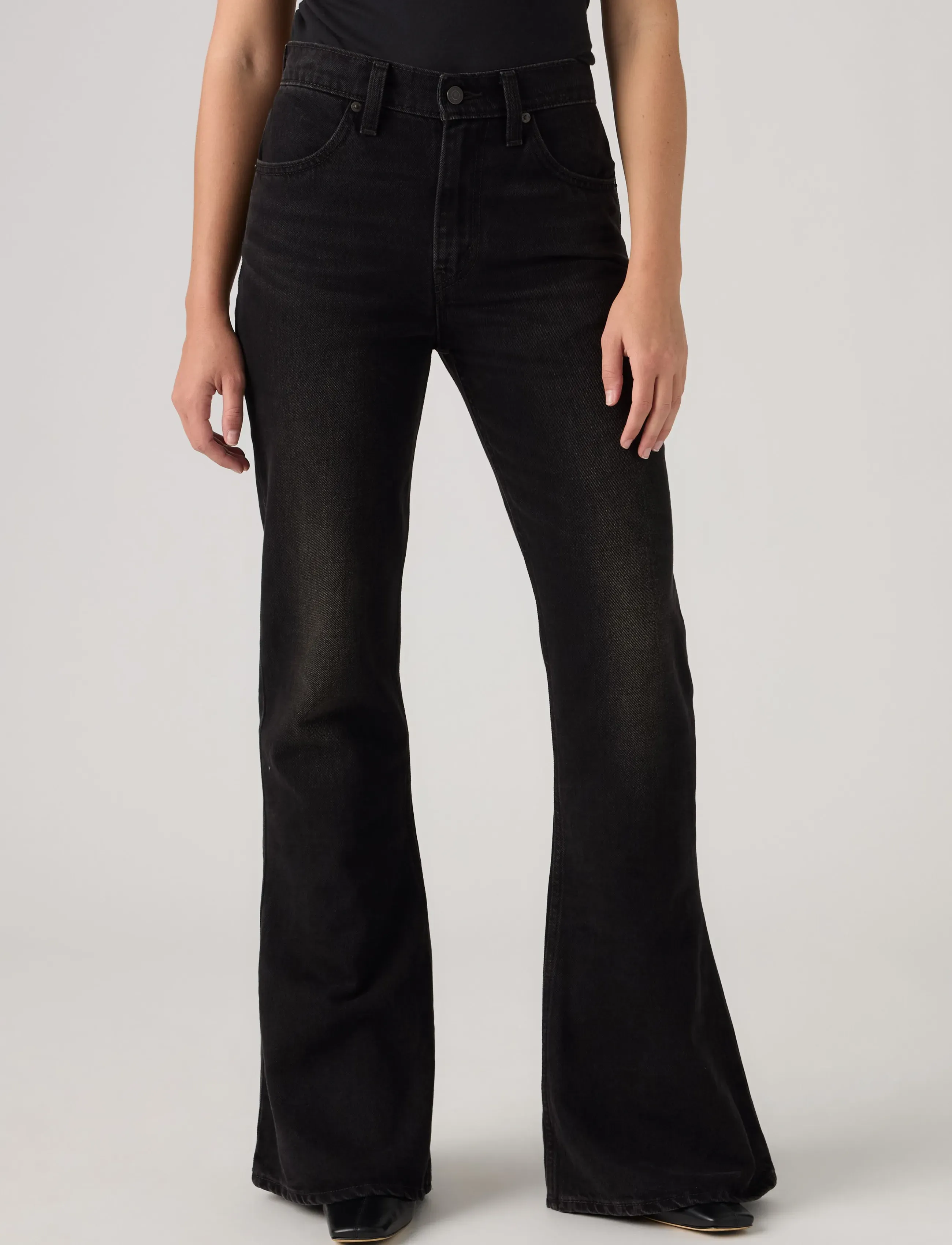 Levi's® - PUDDLE SNAP FLARE DROP THE HAM - schlaghosen - med indigo - worn in - 5