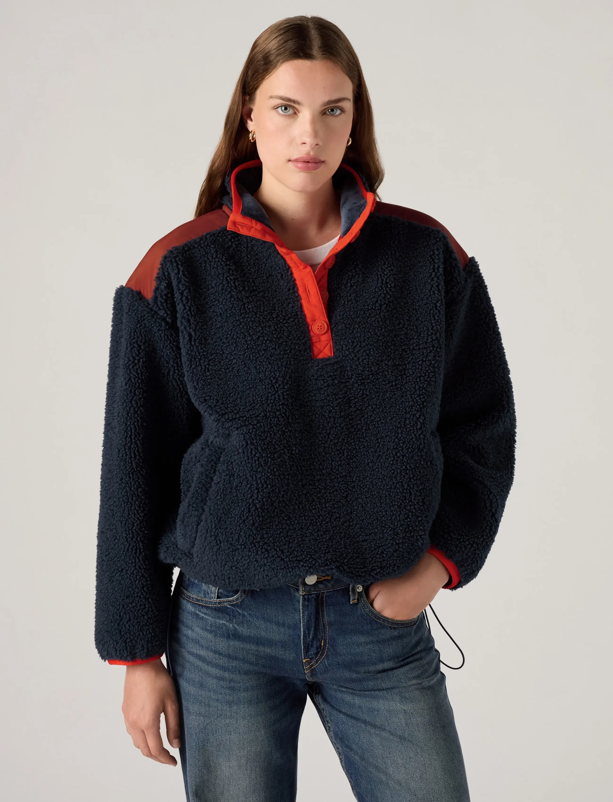 Levi's® IRIS PULLOVER SHERPA FLEECE NA - Pullover - BLUES / navy