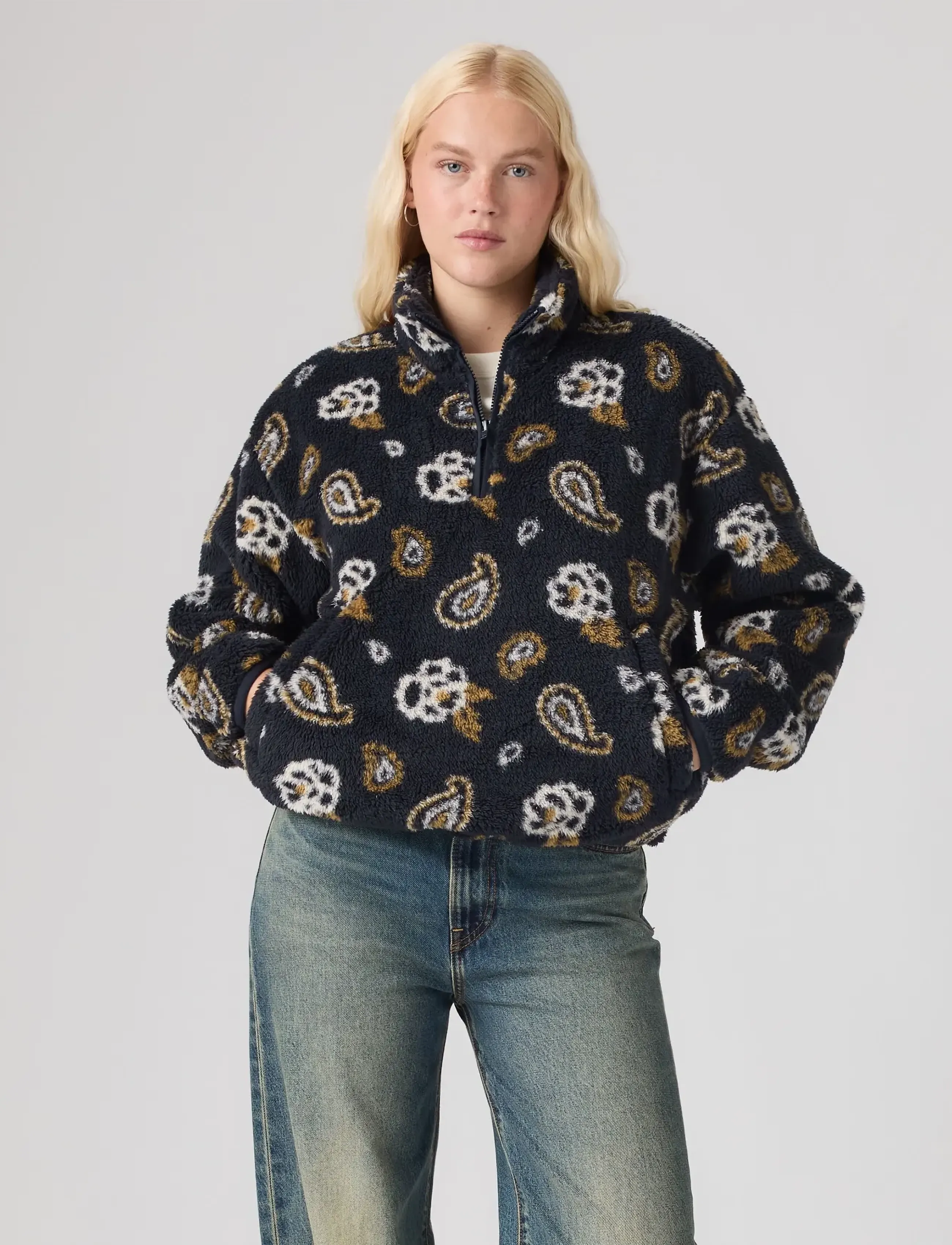 LEVIS ® Atwood Sherpa 1/4 Zip Paisley tröjor dam – bild 2