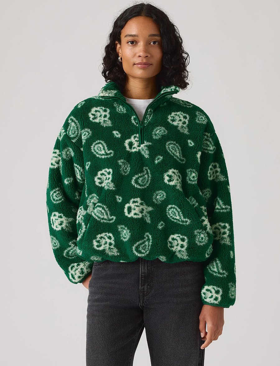 Levi's® - ATWOOD SHERPA 1/4 ZIP PAISLEY - fleece og mellemlag - greens - 0