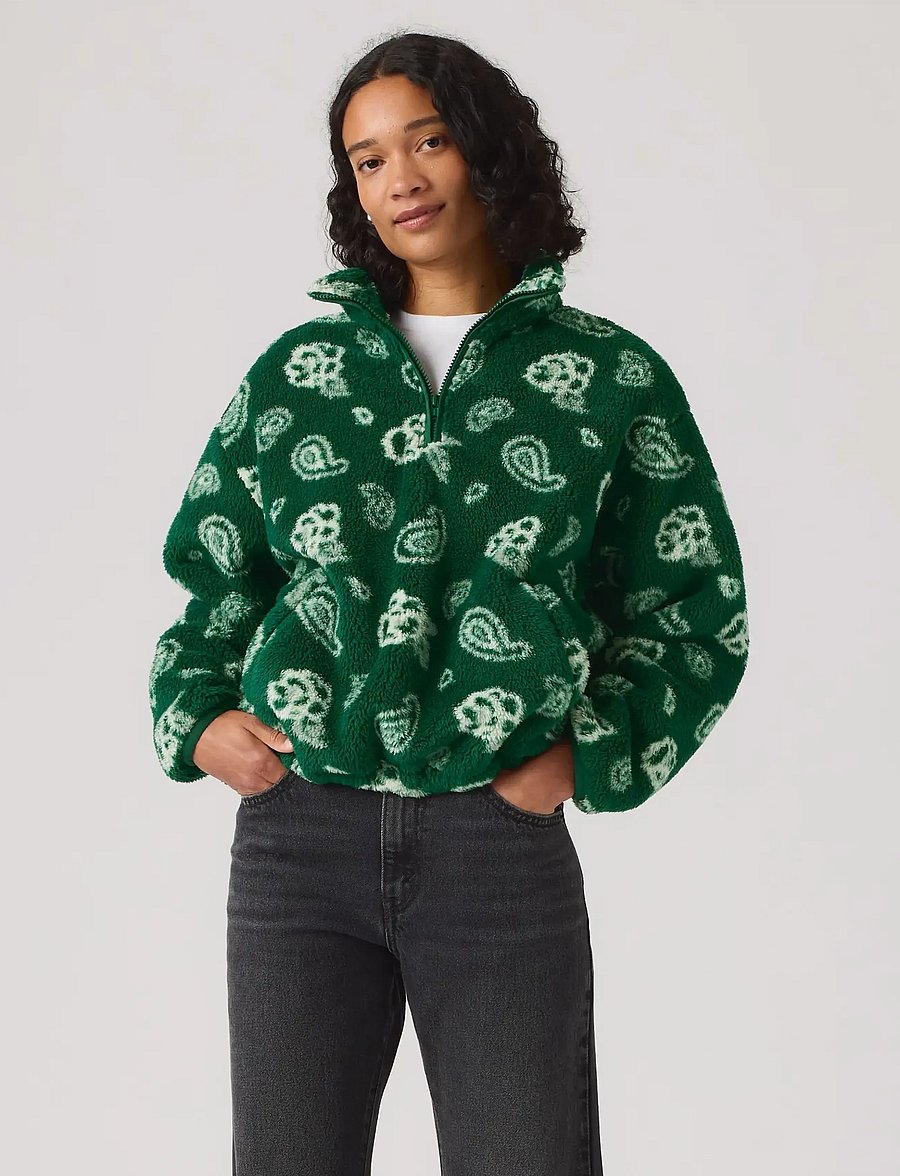 Levi's® - ATWOOD SHERPA 1/4 ZIP PAISLEY - fleece og mellemlag - greens - 3