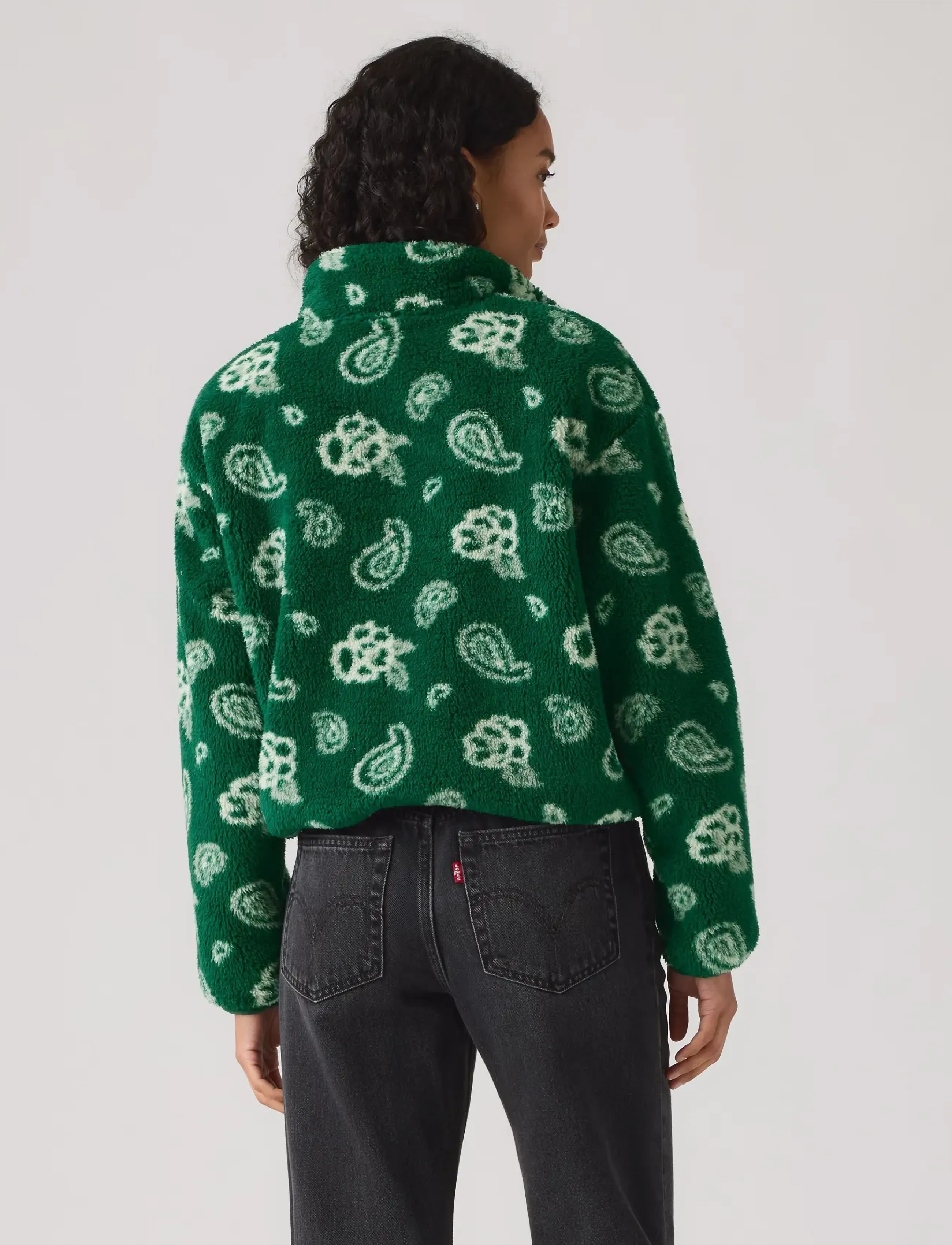 Levi's® - ATWOOD SHERPA 1/4 ZIP PAISLEY - greens - 4