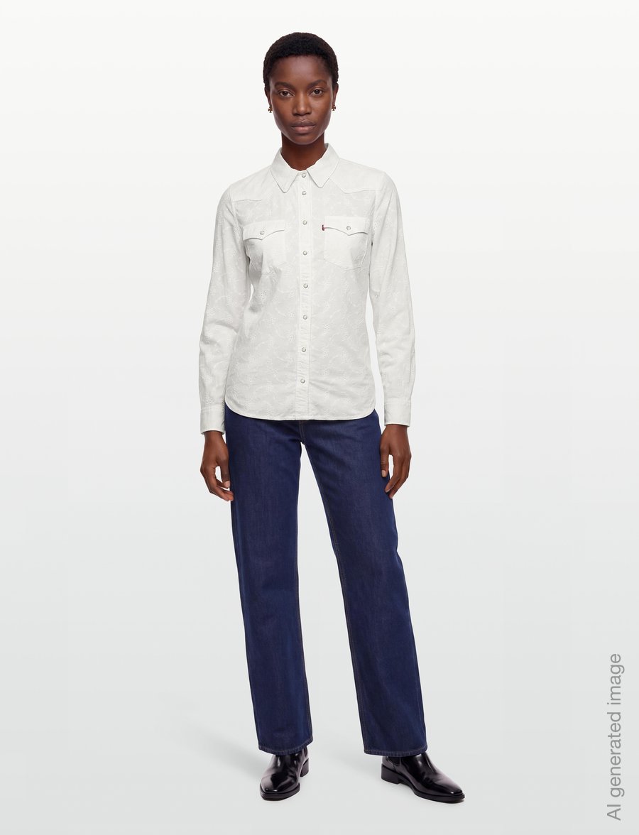 Levi's® - HERITAGE WESTERN EYELET SHIRT - långärmade skjortor - neutrals - 0