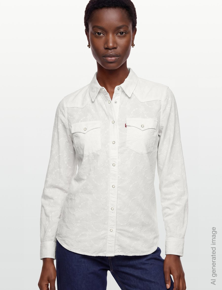 Levi's® - HERITAGE WESTERN EYELET SHIRT - långärmade skjortor - neutrals - 3