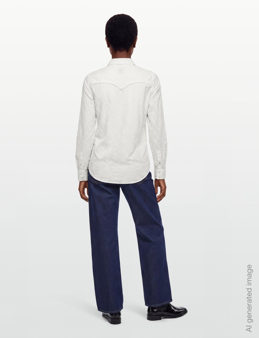 Levi's® - HERITAGE WESTERN EYELET SHIRT - långärmade skjortor - neutrals - 4