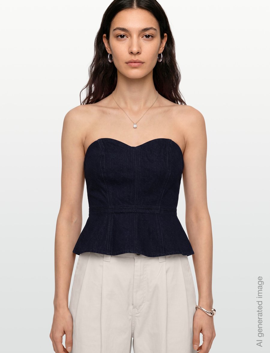 Levi's® - SWEETHEART BUSTIER BIG BRAG BU - crop tops - dark indigo - flat finish - 3