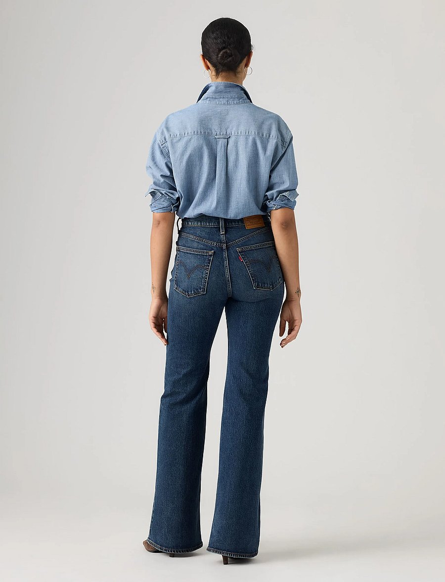Levi's® - RIBCAGE FLARE H226 GATE KEEPIN - utsvängda jeans - med indigo - worn in - 4
