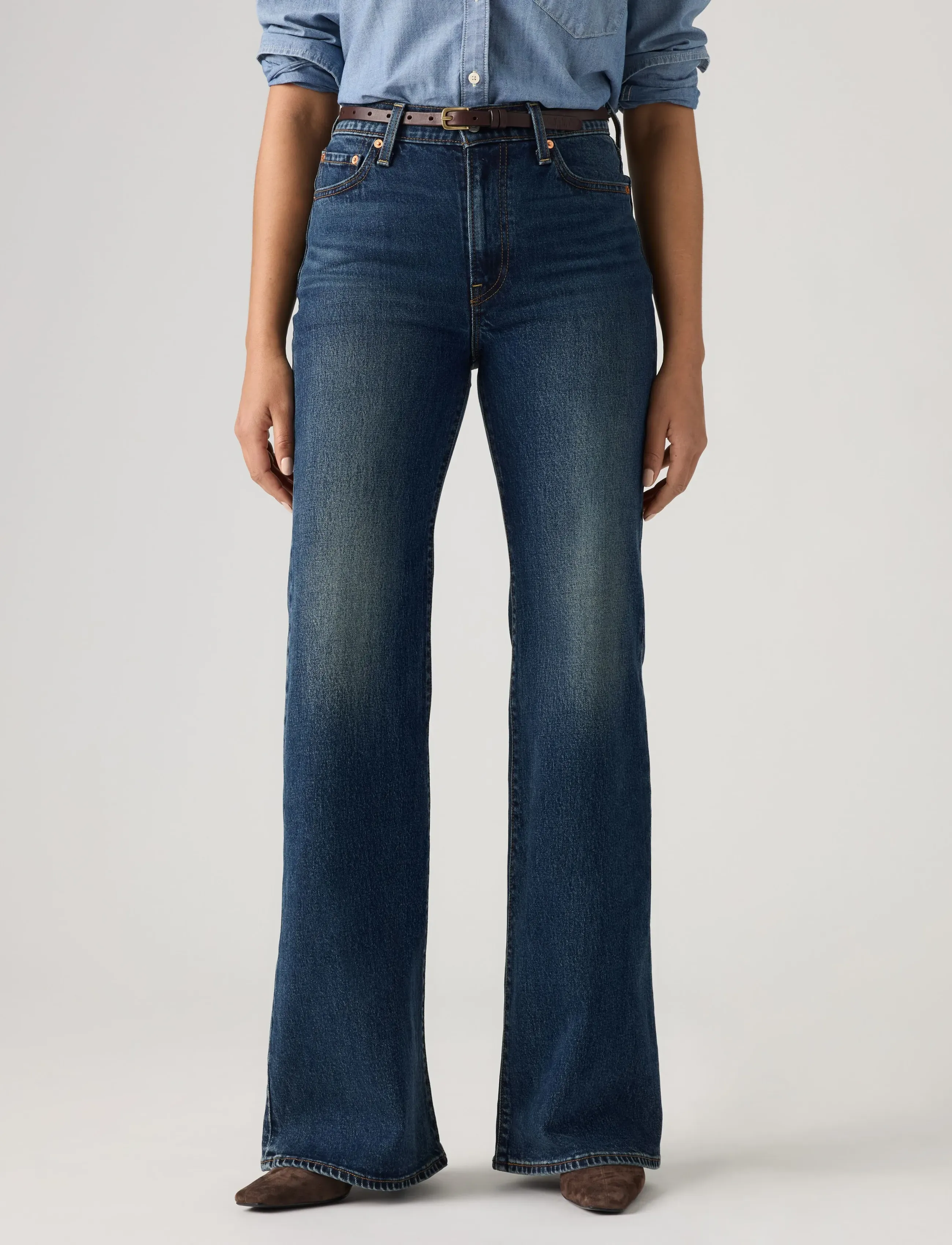 Levi's® - RIBCAGE FLARE H226 GATE KEEPIN - med indigo - worn in - 5