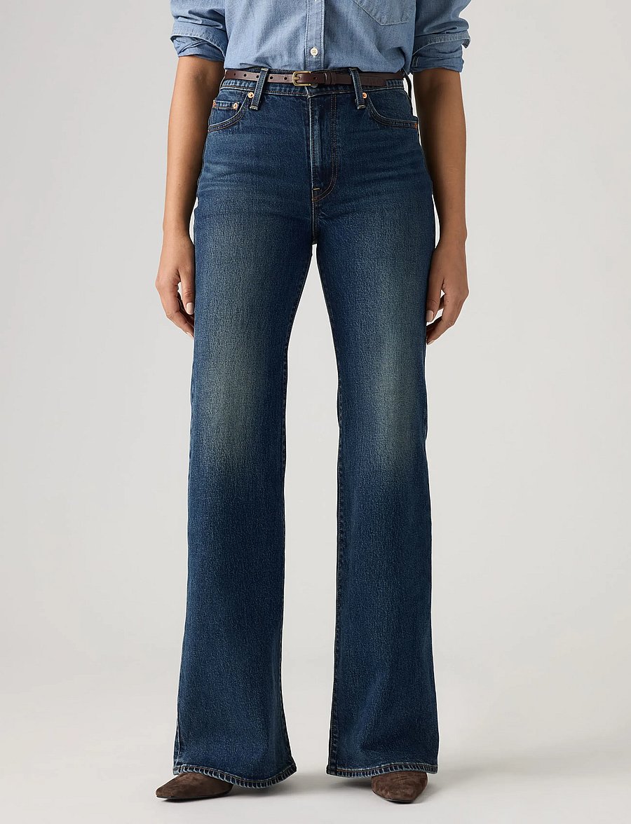 Levi's® - RIBCAGE FLARE H226 GATE KEEPIN - utsvängda jeans - med indigo - worn in - 5