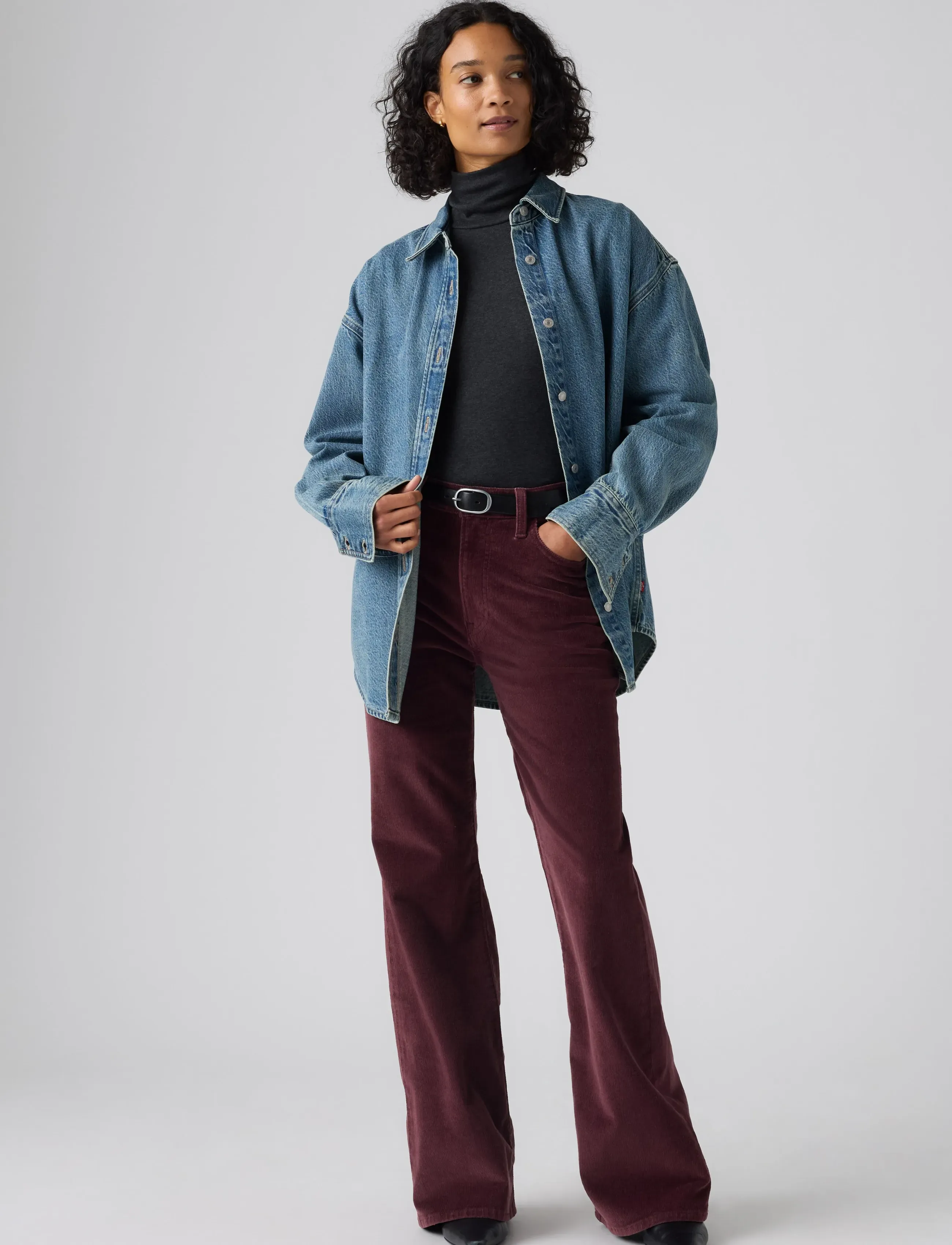 Levi's® RIBCAGE FLARE H226 SASSAFRAS - Levi's® - BROWNS / burgundy