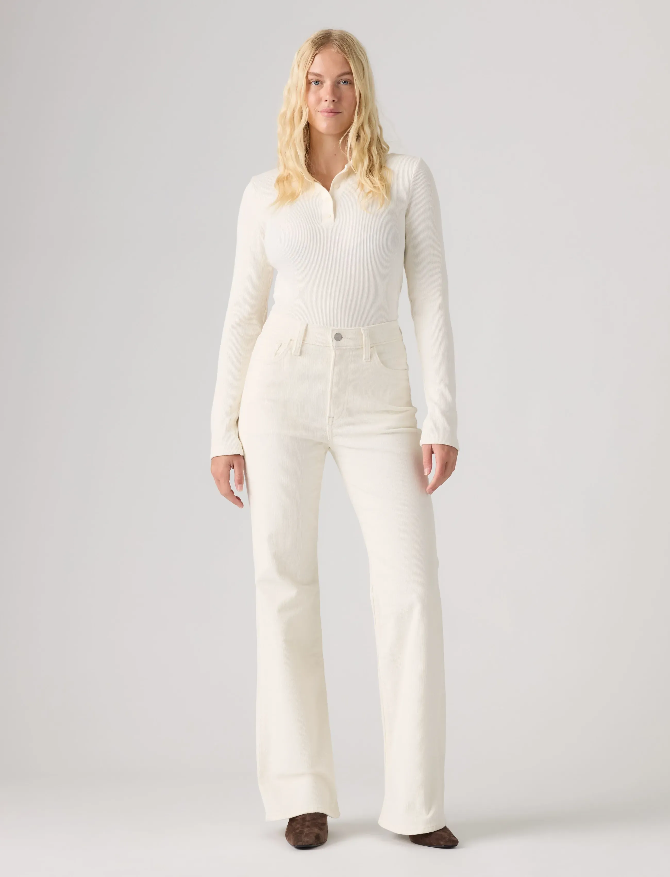 Levi's® - RIBCAGE FLARE H226 EGRET - alt laiad teksad - whites - 3
