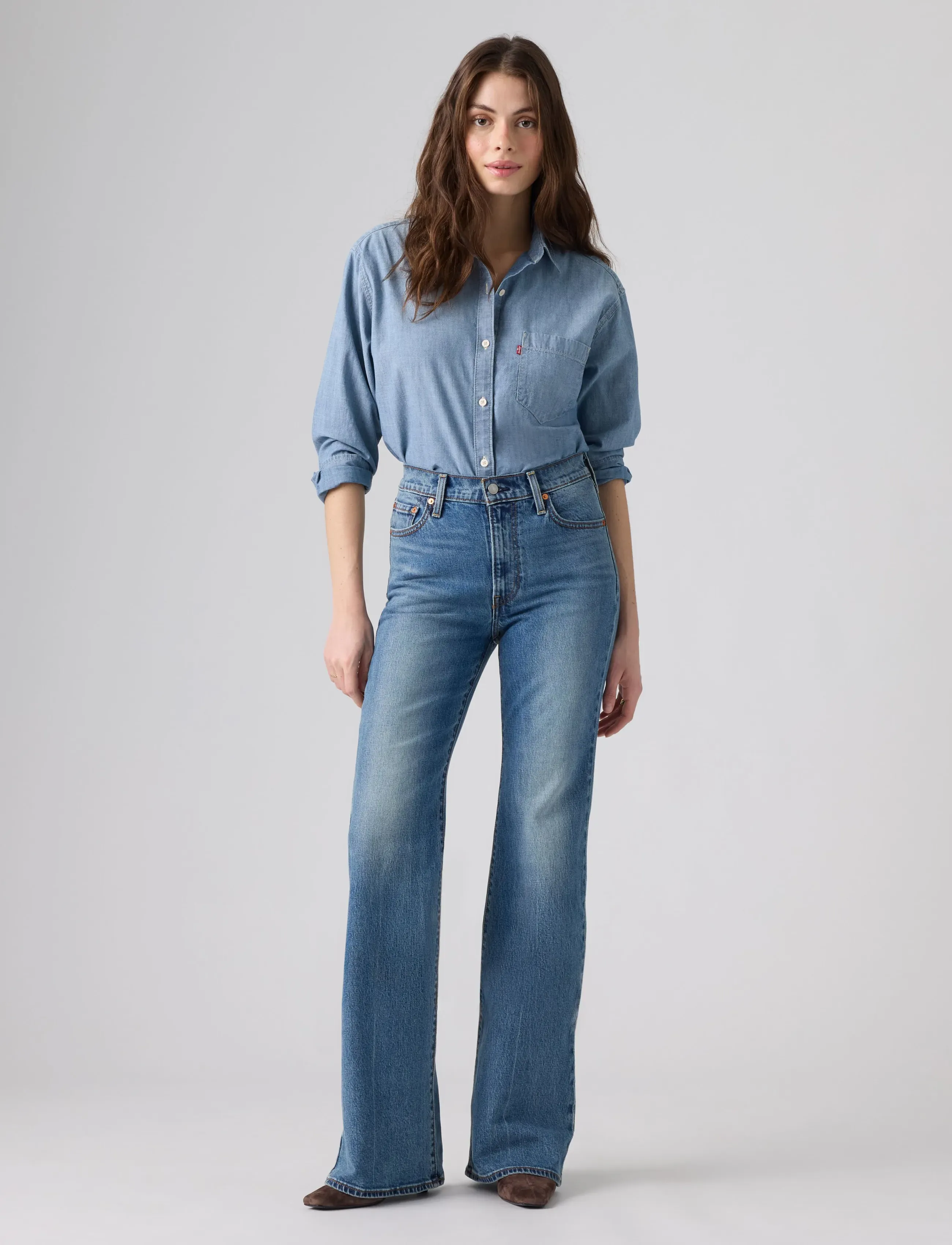 Levi's® - RIBCAGE FLARE H226 SWEET NOON - med indigo - worn in - 3