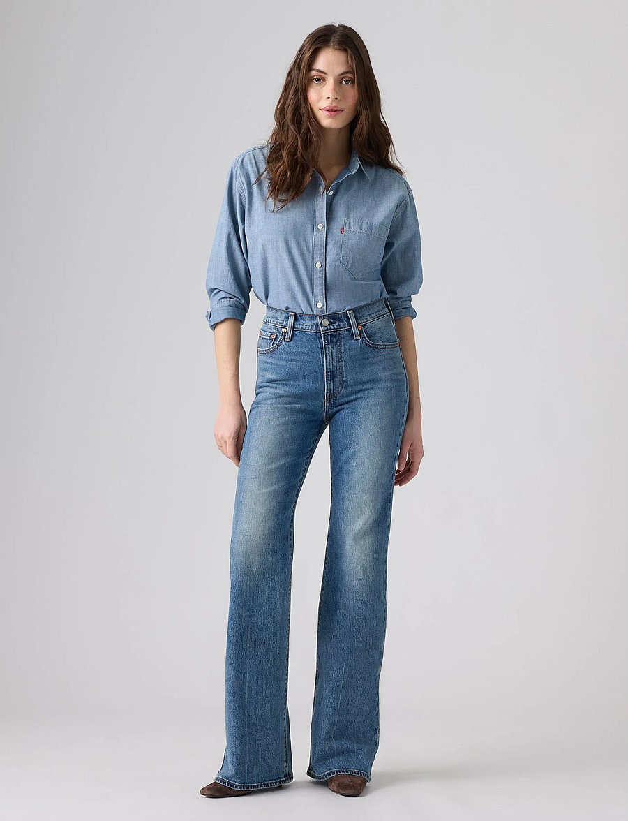 Levi's® - RIBCAGE FLARE H226 SWEET NOON - alt laiad teksad - med indigo - worn in - 3
