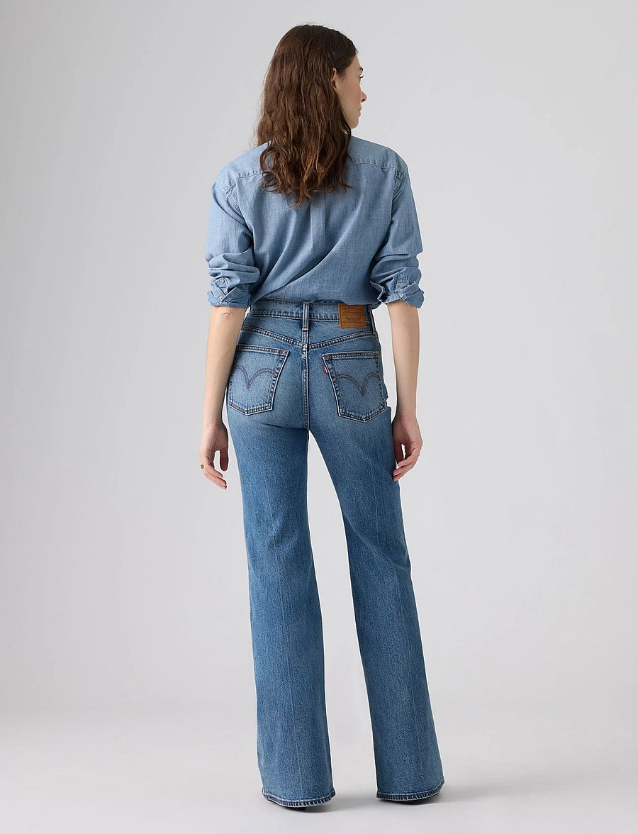 Levi's® - RIBCAGE FLARE H226 SWEET NOON - alt laiad teksad - med indigo - worn in - 4