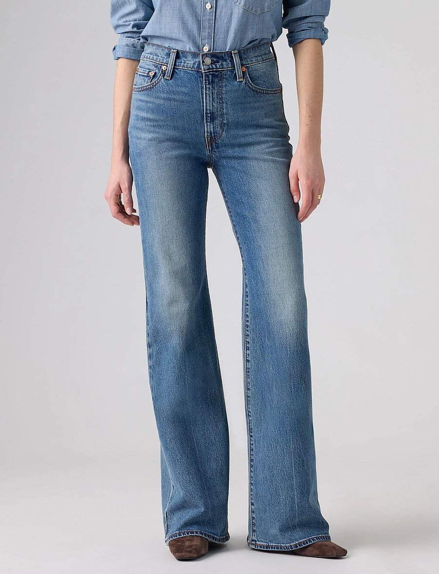 Levi's® - RIBCAGE FLARE H226 SWEET NOON - alt laiad teksad - med indigo - worn in - 5
