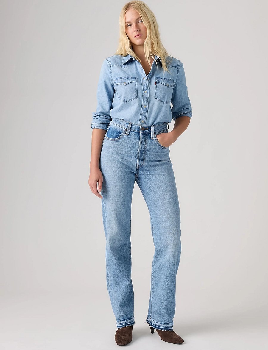 Levi's® - RIBCAGE FULL LENGTH RECRAFTED - mom jeans - med indigo - worn in - 0