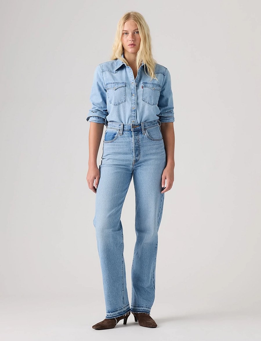 Levi's® - RIBCAGE FULL LENGTH RECRAFTED - mom jeans - med indigo - worn in - 3