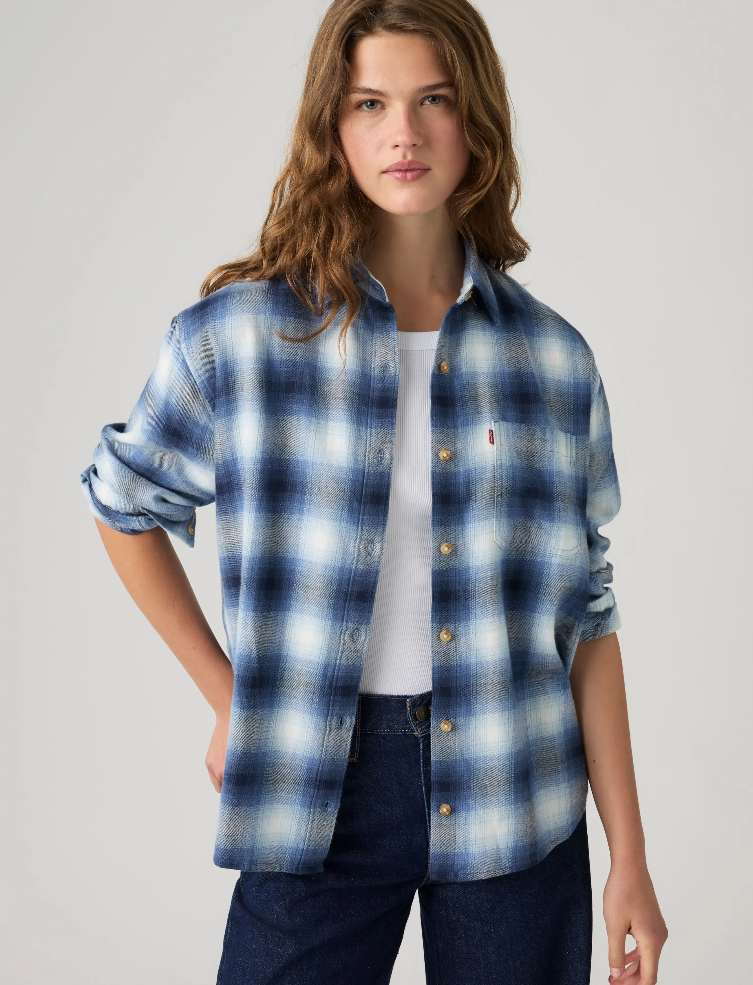 Levi's® NASH FLANNEL SHIRT VESA SHADOW - Bluser & Skjorter - BLUES / blue
