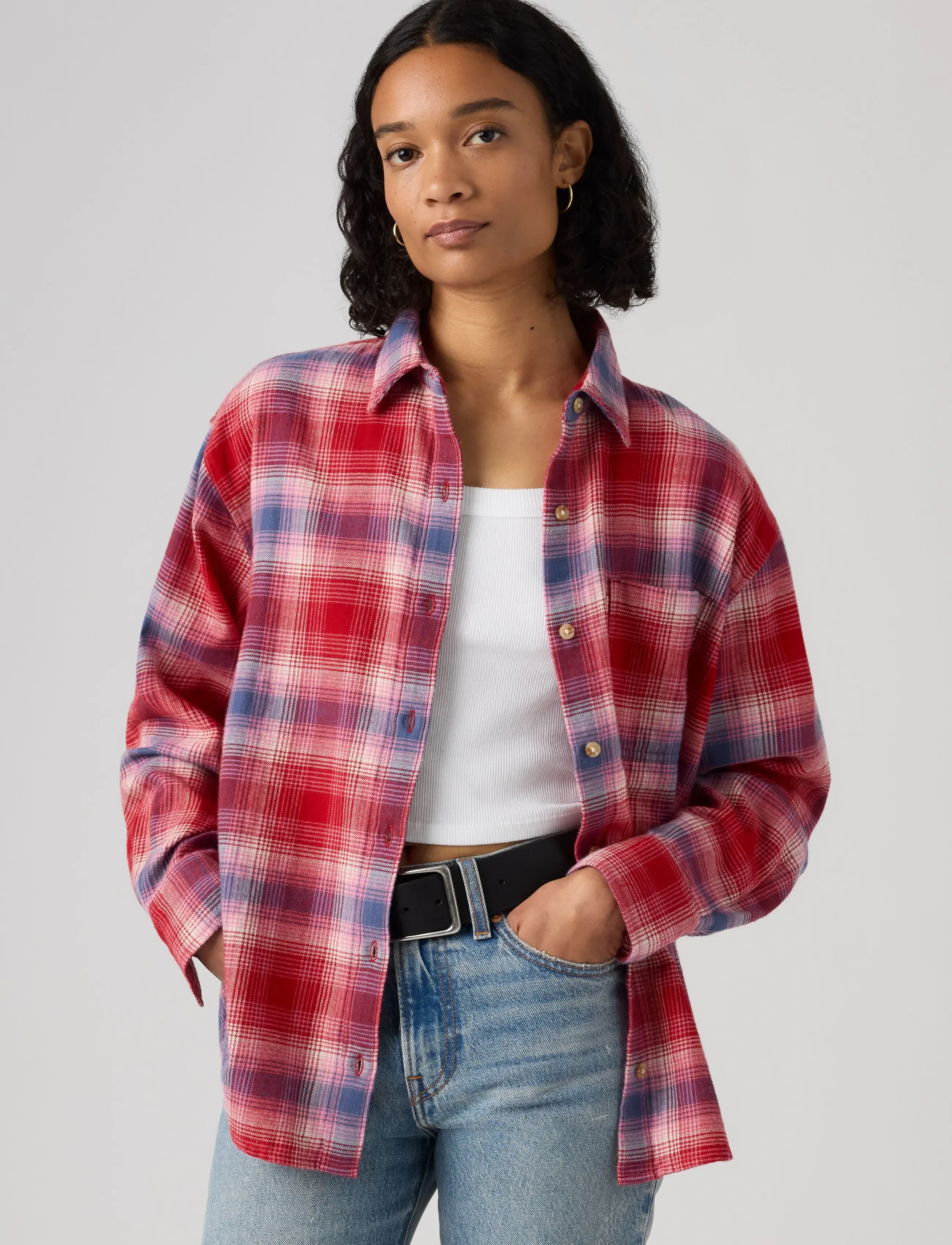 Levi's® NASH FLANNEL SHIRT LOCRYN PLAI - Jeanshemden - REDS / red