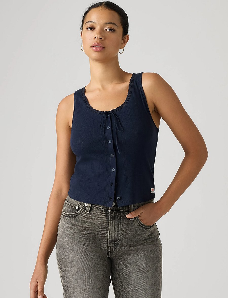 Levi's® - DRY GOODS POINTELLE LACE TANK - varrukateta topid - blues - 0