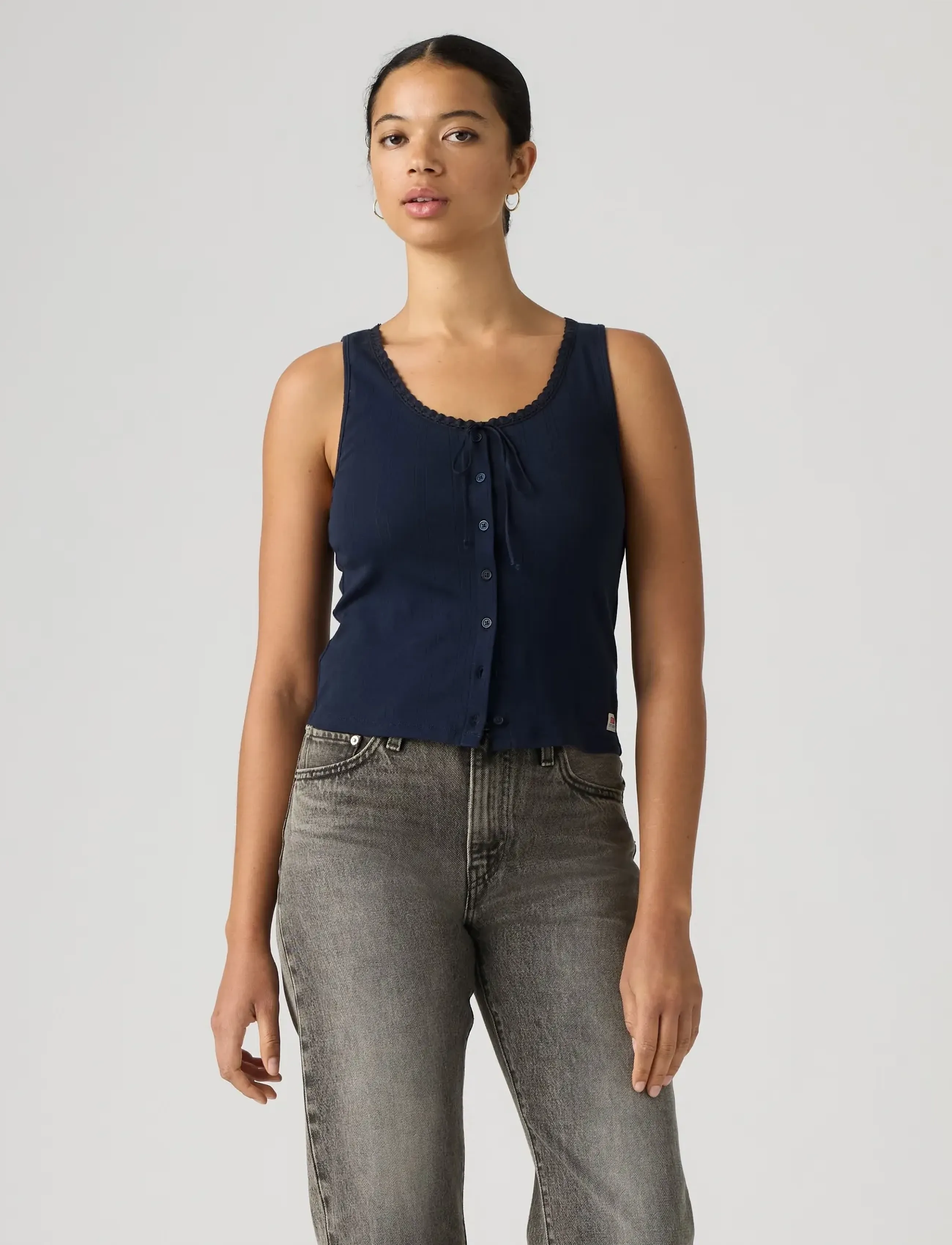 Levi's® - DRY GOODS POINTELLE LACE TANK - varrukateta topid - blues - 3