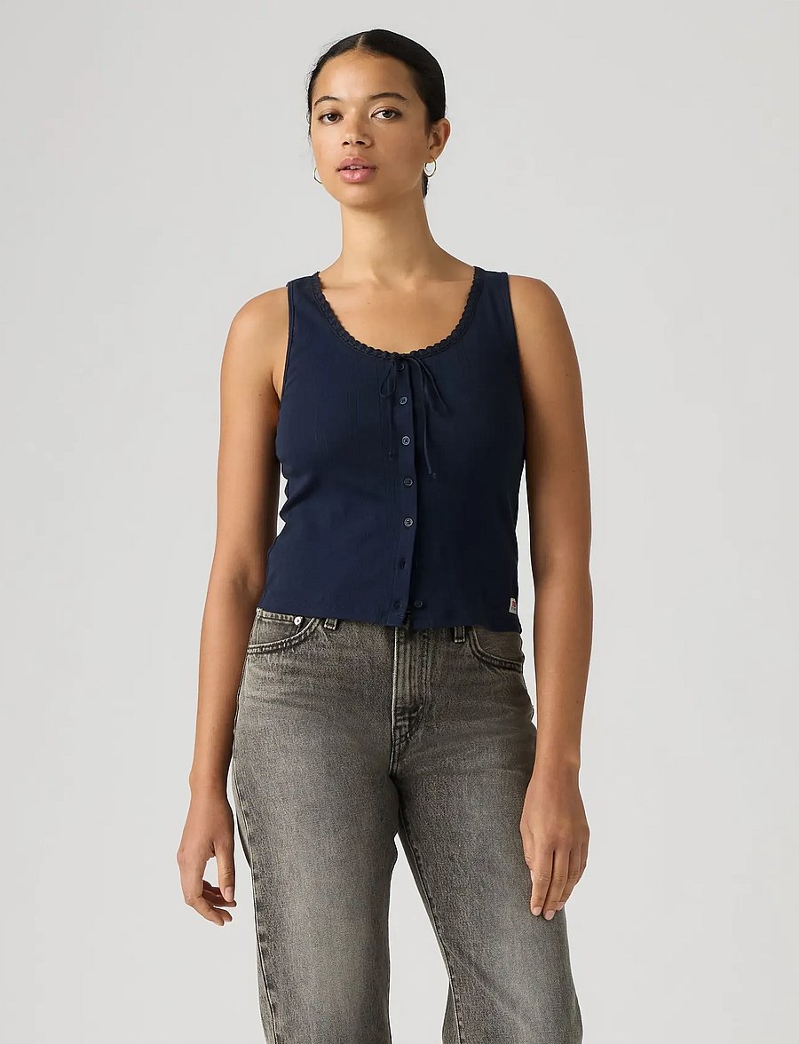 Levi's® - DRY GOODS POINTELLE LACE TANK - varrukateta topid - blues - 3