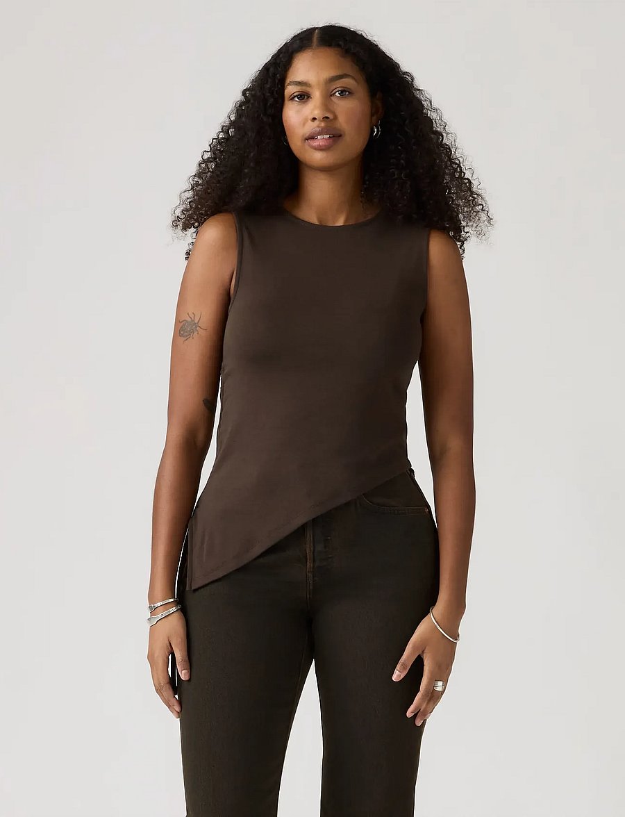 Levi's® - ALILA ASYMMETRICAL SL TOP JAVA - varrukateta topid - browns - 3