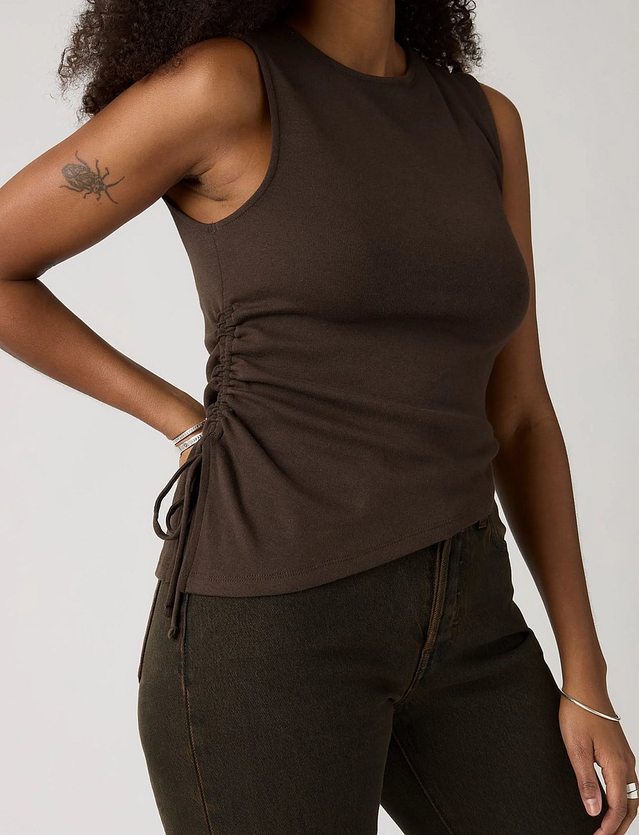 Levi's® - ALILA ASYMMETRICAL SL TOP JAVA - varrukateta topid - browns - 5