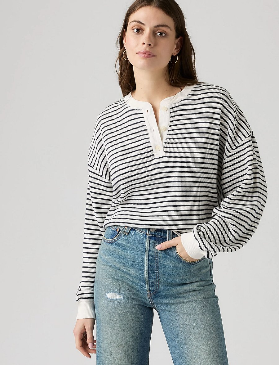 Levi's® - DRY GOODS RELAXED LS HENLEY JA - striktrøjer - blues - 0