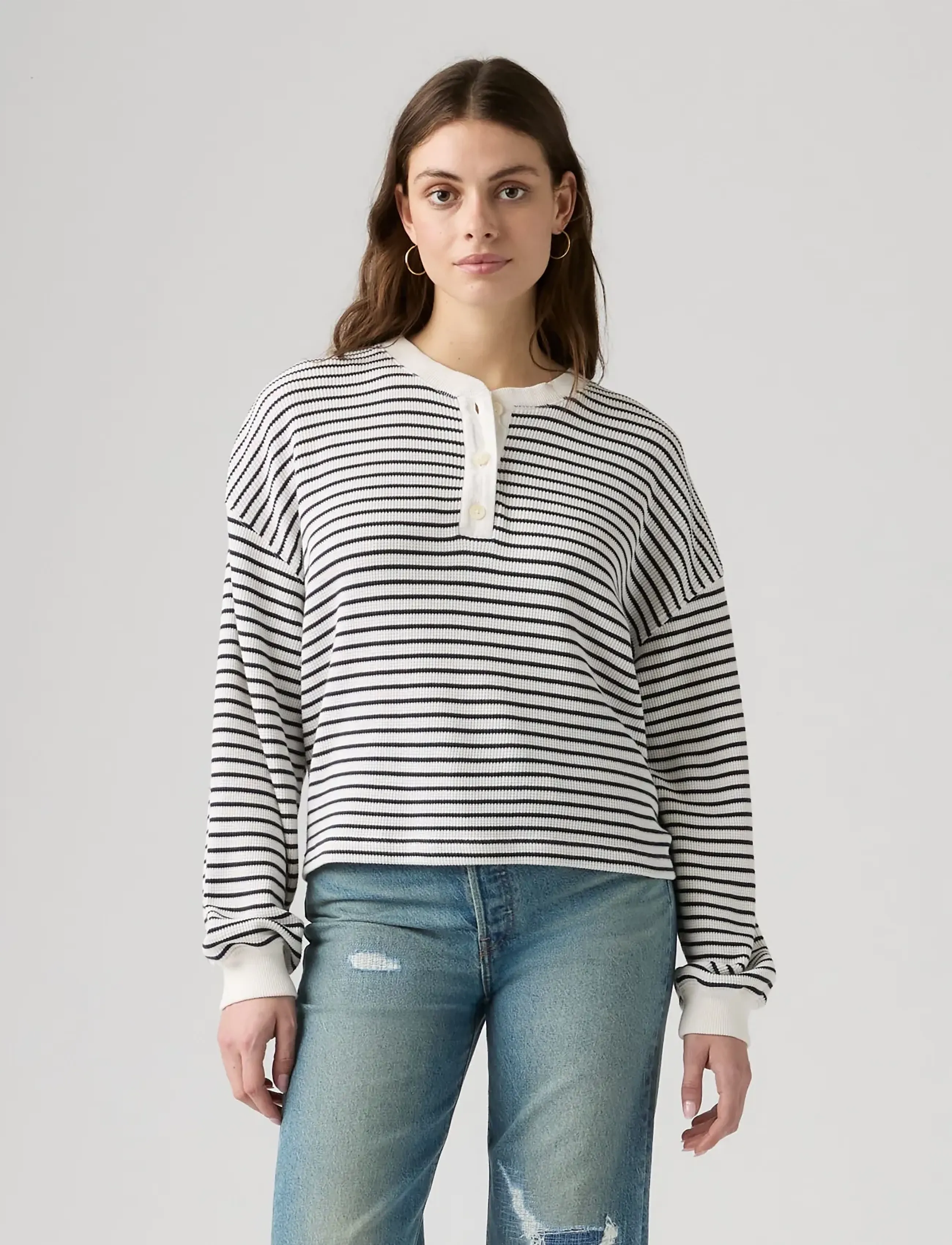 Levi's® - DRY GOODS RELAXED LS HENLEY JA - striktrøjer - blues - 3