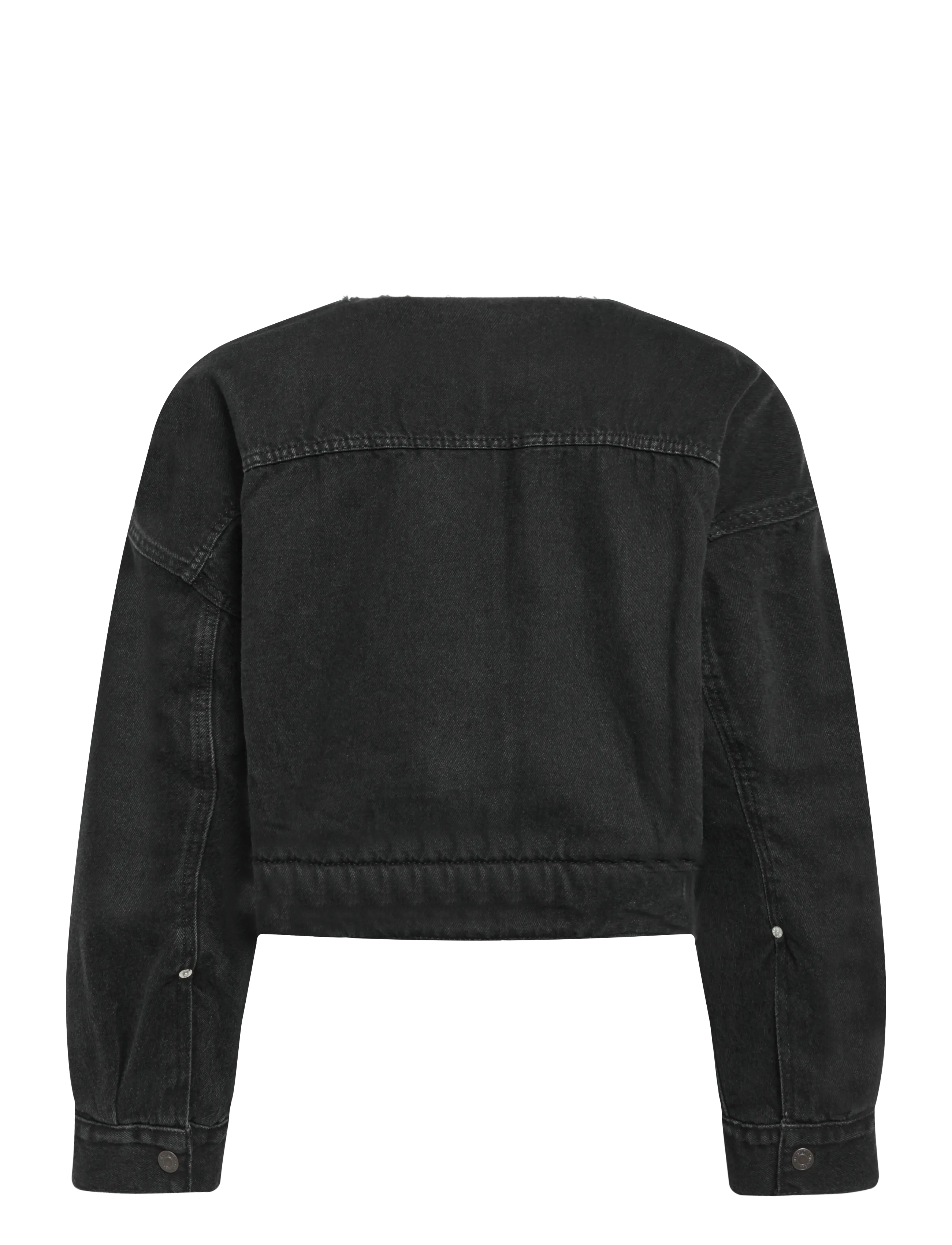 Levi's® - COLLARLESS CROP SHERPA TRUCKER - spring jackets - blacks - 1