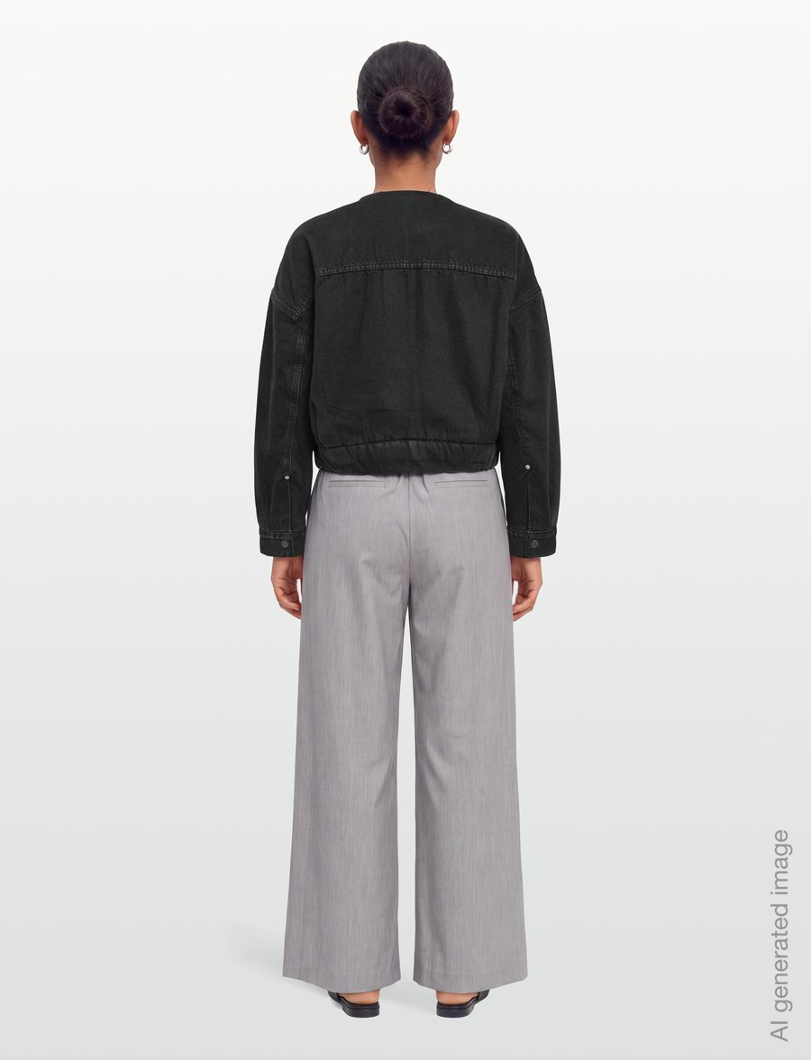 Levi's® - COLLARLESS CROP SHERPA TRUCKER - spring jackets - blacks - 4