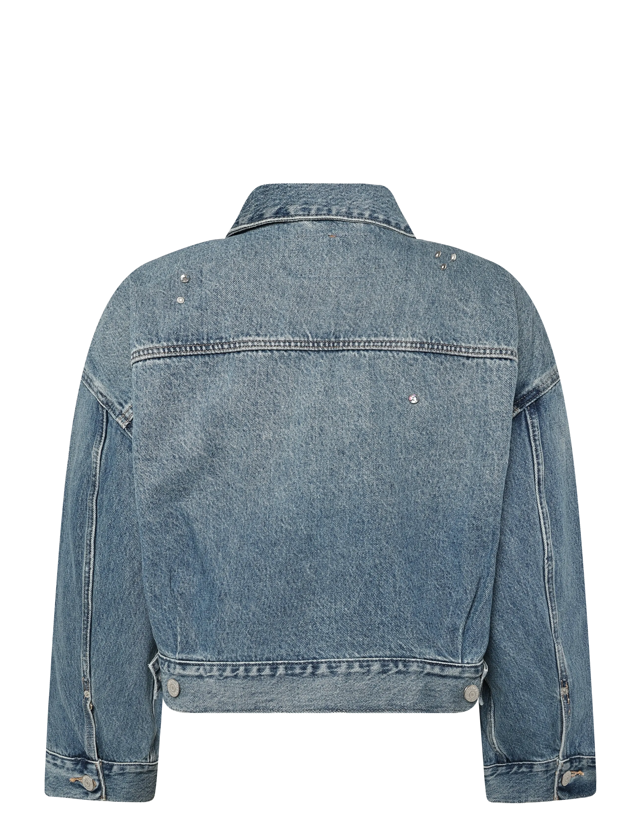 Levi's® - LOOSE CROP TRUCKER TRIP ON DRI - vårjackor - med indigo - worn in - 2