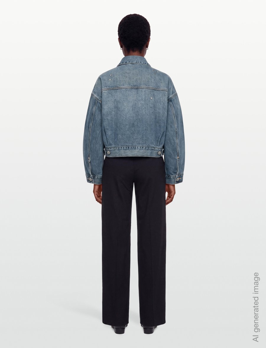 Levi's® - LOOSE CROP TRUCKER TRIP ON DRI - vårjackor - med indigo - worn in - 4