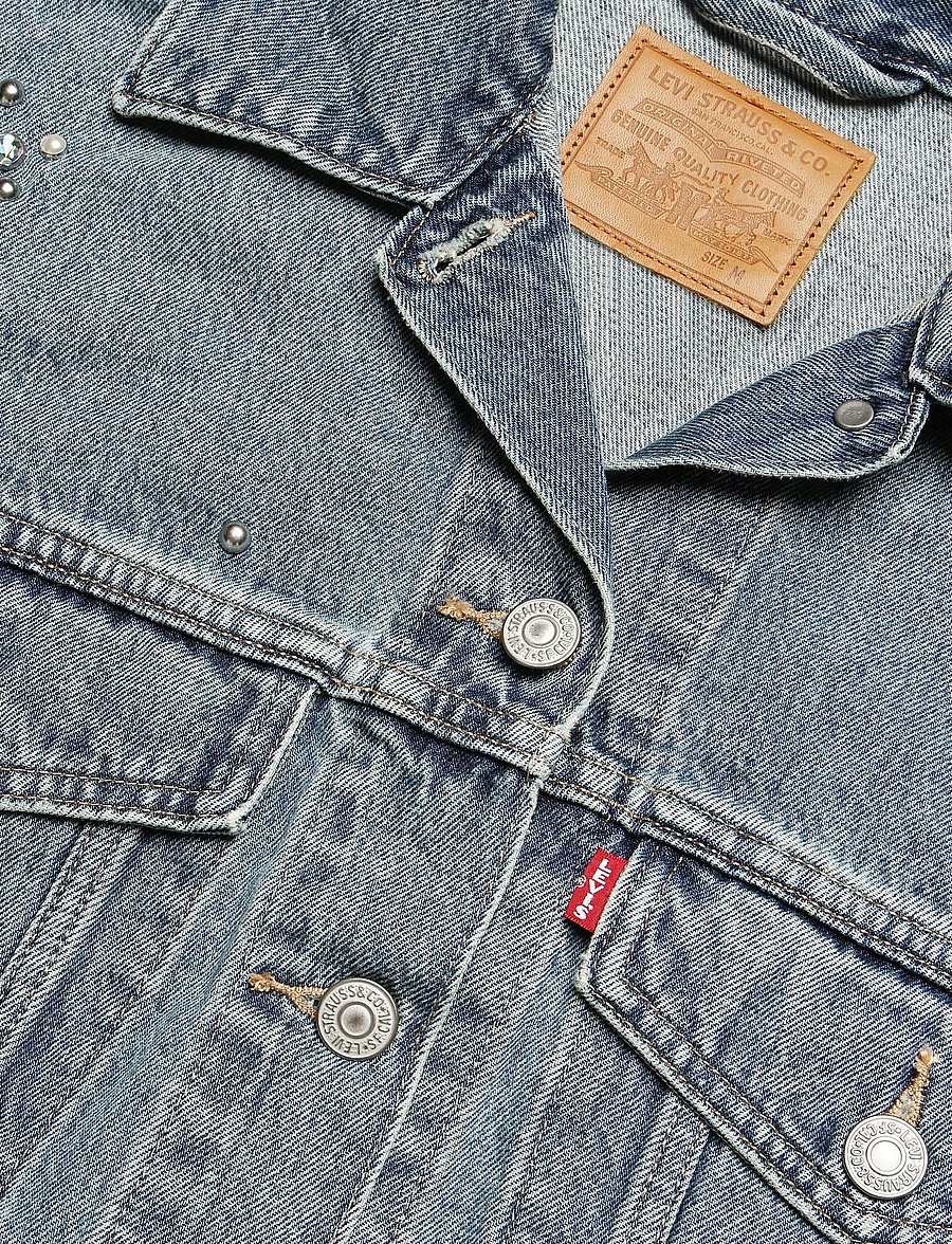 Levi's® - LOOSE CROP TRUCKER TRIP ON DRI - vårjackor - med indigo - worn in - 5