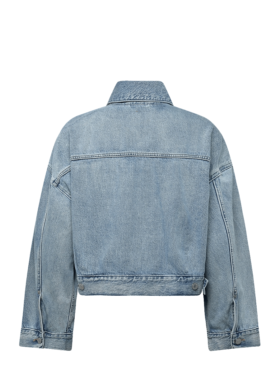 Levi's® - LOOSE CROP TRUCKER SUNNY SEASO - vårjackor - light indigo - worn in - 2